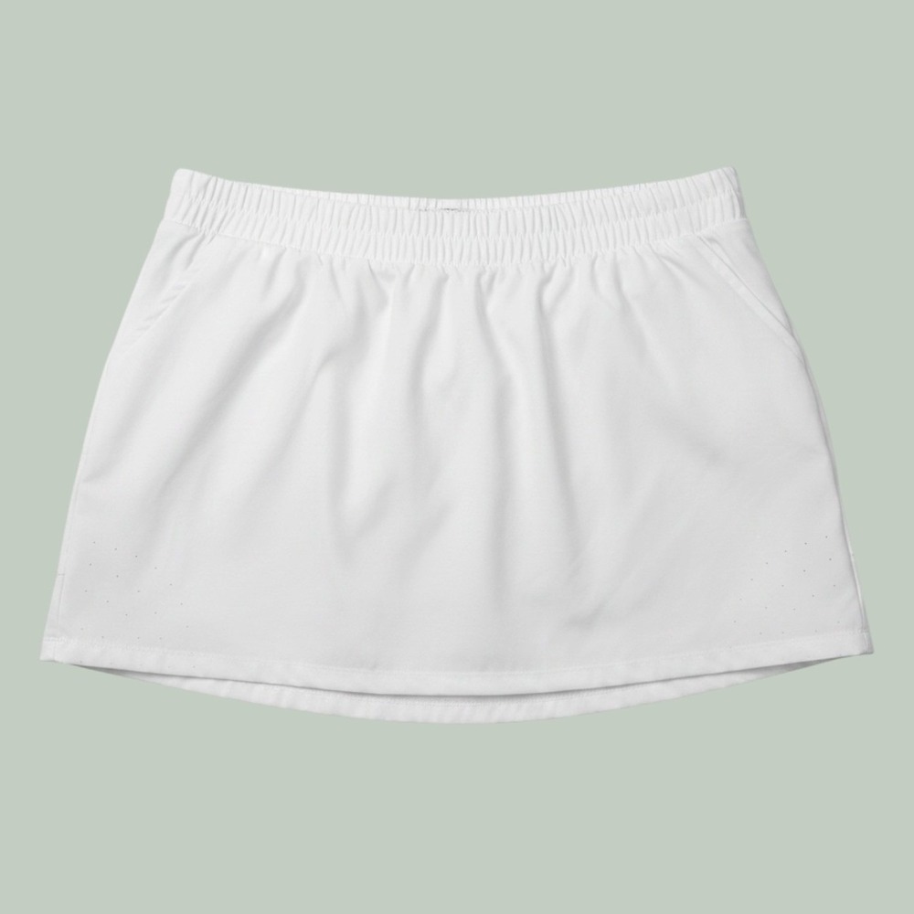 Tasc Performance White Bamboo Cotton Active Skort XL Pockets Tennis Golf